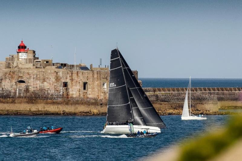 David Collins' Botin IRC52 Tala crosses the finish line in Cherbourg-en-Cotentin photo copyright Paul Wyeth / pwpictures.com taken at Royal Ocean Racing Club and featuring the IRC class