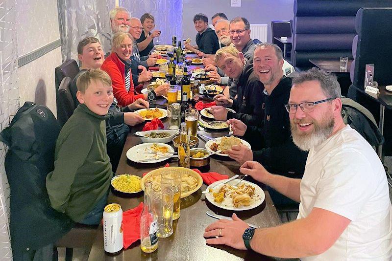 Crew curry in Pwllheli after the Pwllheli Winter Series photo copyright Ben Cartwright taken at Pwllheli Sailing Club and featuring the IRC class