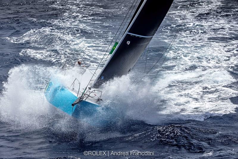 A wet ride during the 2021 Rolex Sydney Hobart Yacht Race start photo copyright Rolex / Andrea Francolini taken at Cruising Yacht Club of Australia and featuring the IRC class
