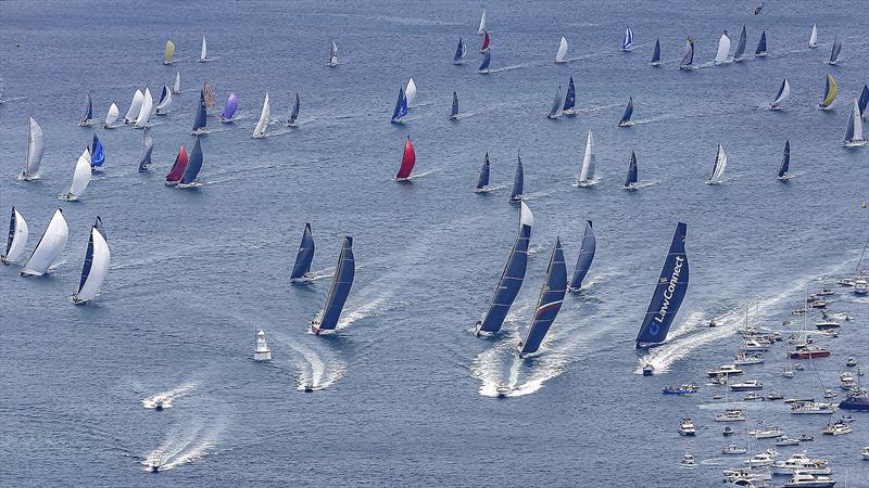 2021 Sydney Hobart Yacht Race start photo copyright Bow Caddy Media taken at Cruising Yacht Club of Australia and featuring the IRC class