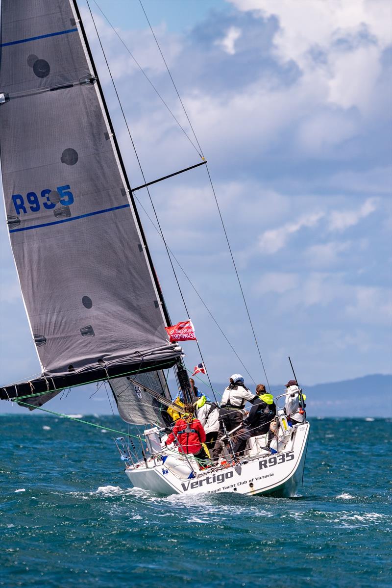 Vertigo skippered by Tim Olding wins the Melbourne to Devonport Rudder Cup photo copyright Michael Currie taken at Ocean Racing Club of Victoria and featuring the IRC class