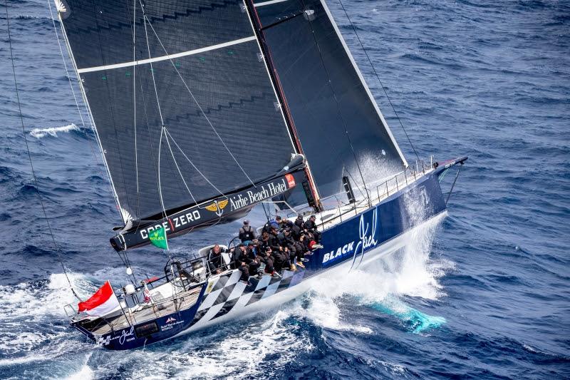 Black Jack finished ahead of two other 30.5m (100ft) maxis to win the Line Honours trophy for the first time - 2021 Rolex Sydney Hobart Yacht Race photo copyright Rolex / Andrea Francolini taken at Cruising Yacht Club of Australia and featuring the IRC class