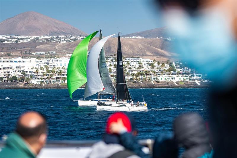 From Richard Palmer on Jangada in the RORC Transatlantic Race: “It has been a hard first 24 hours ,with a big sea state, so we have been hand steering. It's settled down now so the Code Zero is up and the Autohelm is in charge.” photo copyright Lanzarote Photo Sport taken at Royal Ocean Racing Club and featuring the IRC class