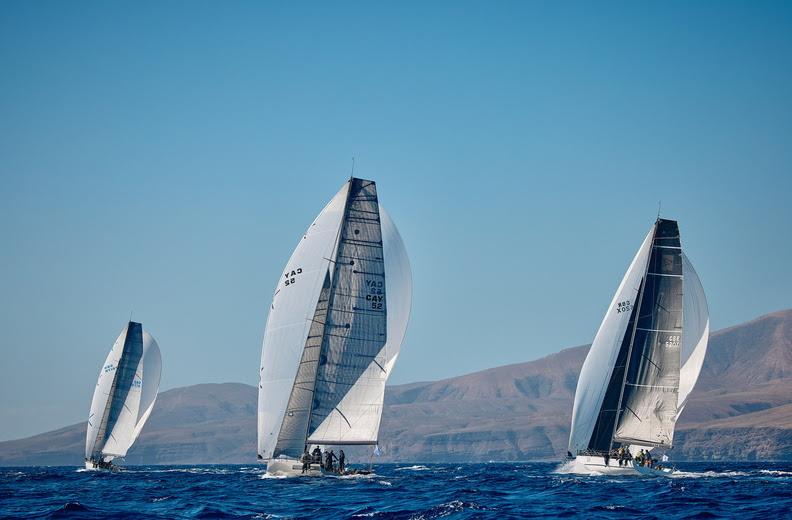 Botin 56 Black Pearl (GER), helmed by Stefan Jentzsch, is still leading on the water, and looks to have made a big gain on their close rivals Max Klink's Botin 52 Caro (CH) and David Collins' Botin 52 Tala (GBR) in the RORC Transatlantic Race photo copyright RORC / James Mitchell taken at Royal Ocean Racing Club and featuring the IRC class