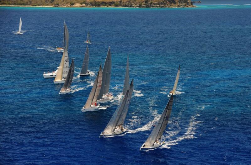 Charter classes heading up the Sir Francis Drake Channel photo copyright Alastair Abrehart / BVI Spring Regatta taken at Royal BVI Yacht Club and featuring the IRC class