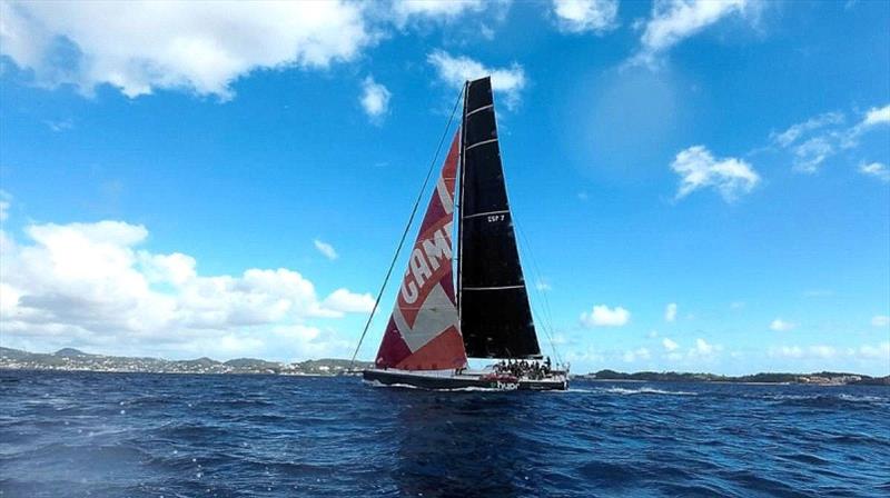 Volvo 70 HYPR heads for the finish line off Camper & Nicholsons Port Louis Marina and completes the RORC Transatlantic Race in an elapsed time of 12 days 8 hrs 29 mins and 48 secs - photo © Louay Habib / RORC