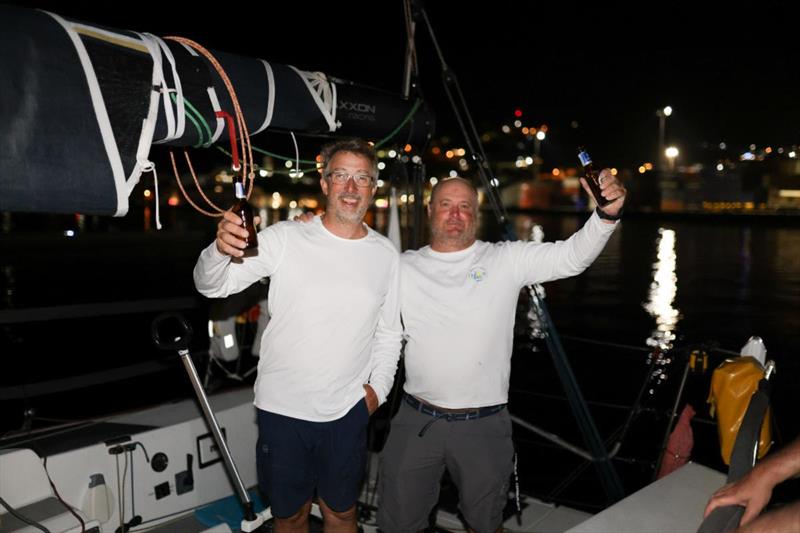 Richard Palmer and Jeremy Waitt raced across the 3,000nm RORC Transatlantic Race Two-Handed, surpassing their previous record and winning class. `It was full on, really intense, but great fun,` exclaimed Palmer, owner of the JPK 1010 Jangada photo copyright Arthur Daniel / RORC taken at Royal Ocean Racing Club and featuring the IRC class