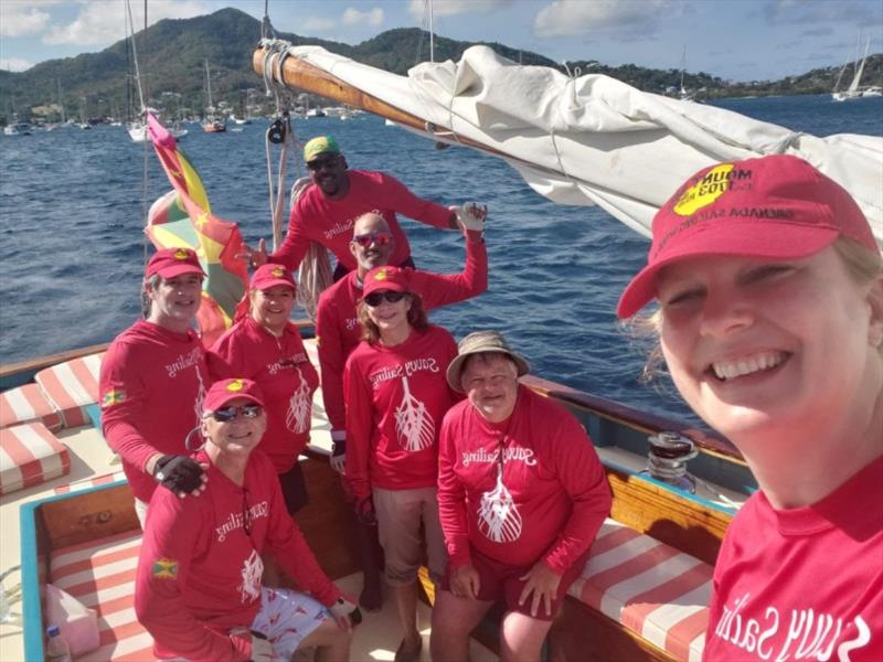 Danny Donelan's Cajun Crew on board Carriacou Sloop Savvy - Island Water World Grenada Sailing Week photo copyright Kristina Boudreaux taken at  and featuring the IRC class