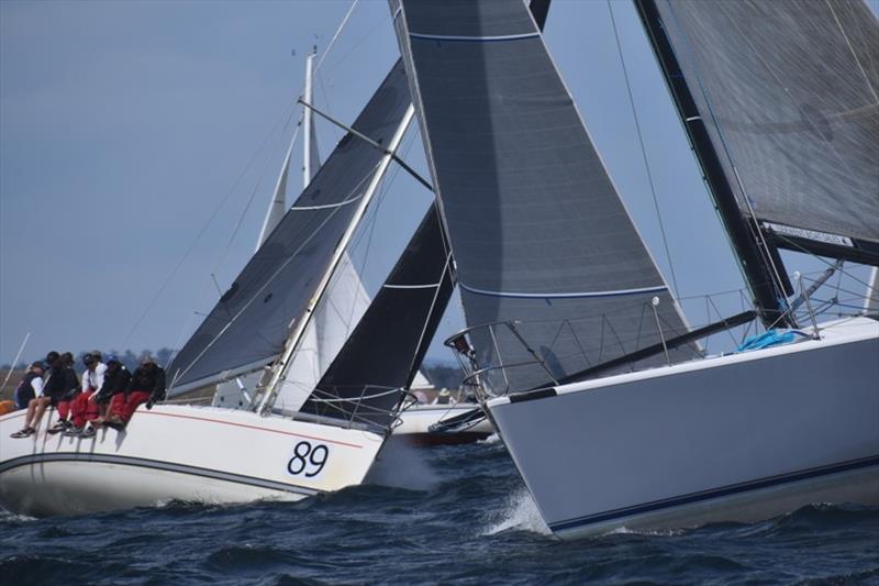 Midnight Rambler (left) went head to head with War Games throughout the Banjo's Shoreline Crown Series Bellerive Regatta photo copyright Jane Austin taken at Bellerive Yacht Club and featuring the IRC class