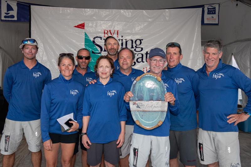 Crew on Fujin take first in Offshore Multihull  - 49th BVI Spring Regatta & Sailing Festival  photo copyright Alastair Abrehart taken at Royal BVI Yacht Club and featuring the IRC class