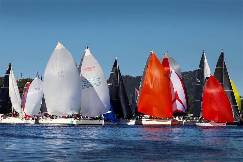 A wall of sails on Sail Port Stephens Day 1 - photo © Promocean Media