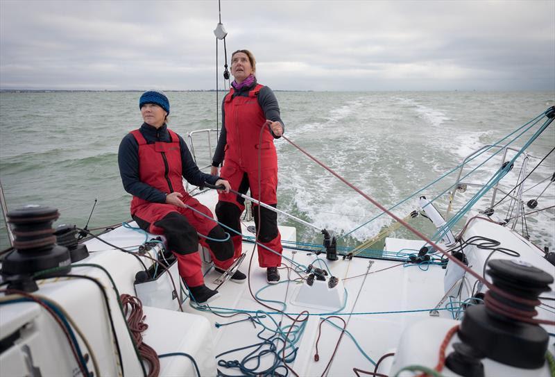 Dee Caffari and Shirley Robertson team up on the new Sun Fast 3300 RockIT - Cervantes Trophy Race photo copyright Vertigo Films / Tim Butt taken at Royal Ocean Racing Club and featuring the IRC class