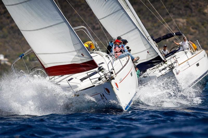 The popular Bareboat fleet - action at the start  - Antigua Sailing Week - photo © Paul Wyeth / pwpictures.com