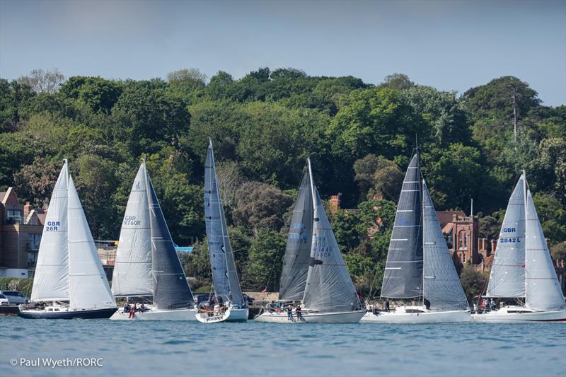 Fleet in the Western Solent during the RORC De Guingand Bowl photo copyright Paul Wyeth / RORC taken at Royal Ocean Racing Club and featuring the IRC class