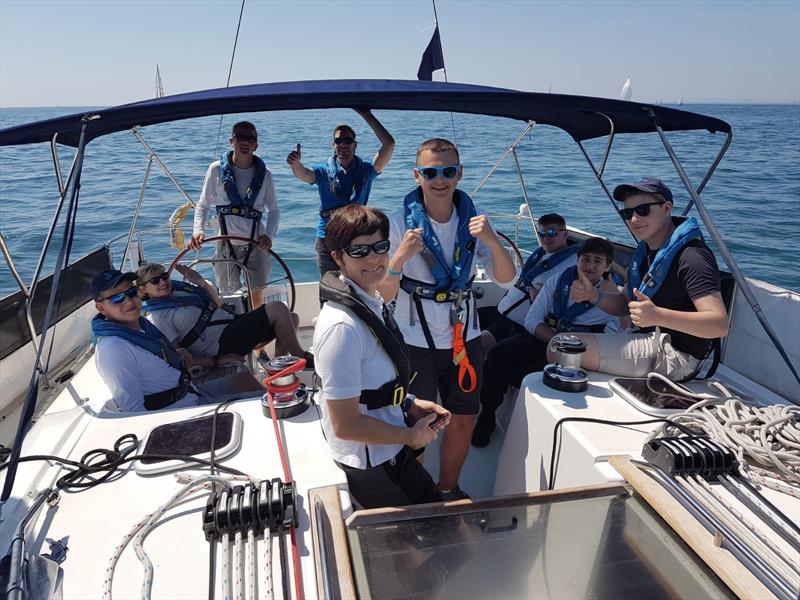 Dame Ellen MacArthur and the crew, Round the Island Race 2018  photo copyright EMCT taken at Island Sailing Club, Cowes and featuring the IRC class