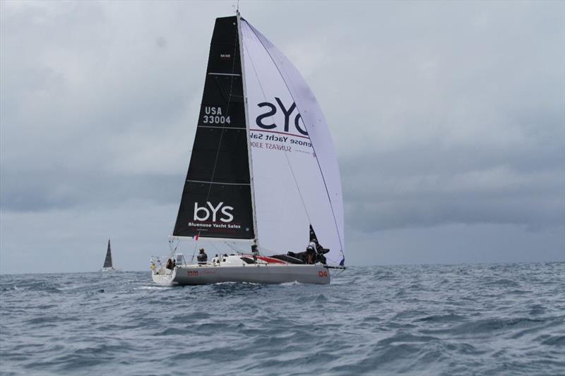 Sara Stone and Cat Hunt get underway Sunday in light air aboard Alchemist at the start of the Return Race from Bermuda - photo © Roger Mello