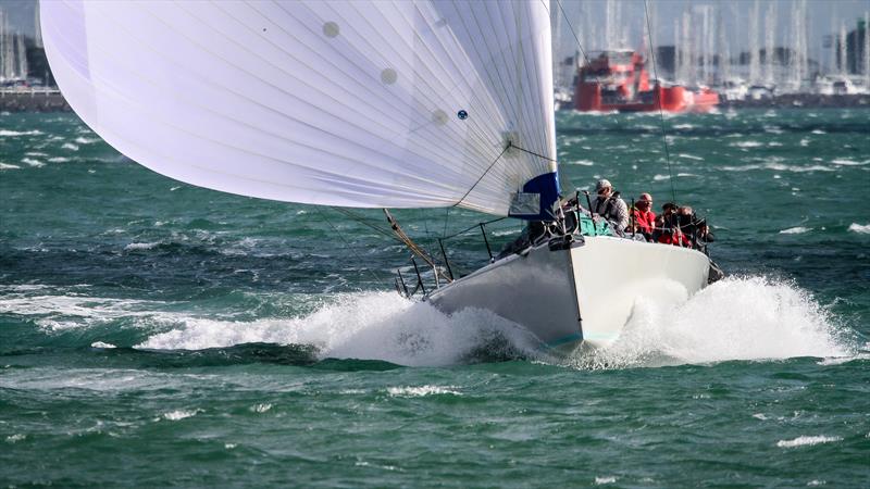 Mayhem emerges from the Waitemata Rapids and prepares to gybe - Doyle Sails RNZYS Winter Series - July 9, - photo © Richard Gladwell / Sail-World.com / nz