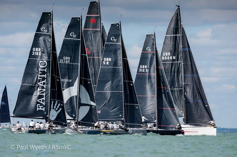 IRC One start during the Salcombe Gin July Regatta at the Royal Southern YC - photo © Paul Wyeth / RSrnYC