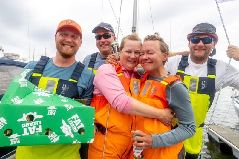 An emotional welcome for the Finnish crew of Silver Moon II photo copyright Pepe Korteniemi / www.pepekorteniemi.fi taken at Royal Ocean Racing Club and featuring the IRC class