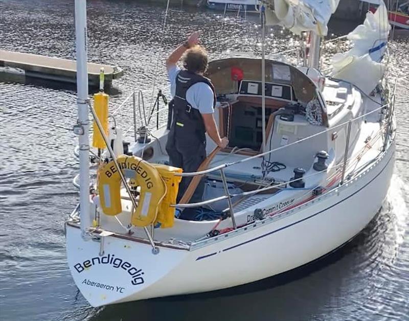 Dafydd Hughes sets off for his 2000 miles qualifier on Bendigedig (August 2022) photo copyright Global Solo Challenge taken at  and featuring the IRC class