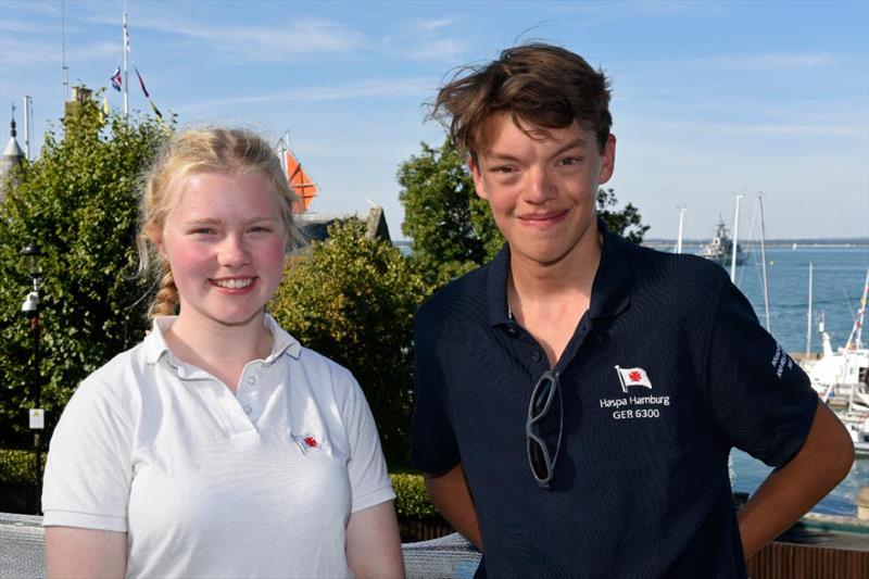 Inken Borrman and Reemt Bruhn are both 17 years old and racing on the HSV's JV52 Haspa Hamburg - Sevenstar Round Britain & Ireland Race photo copyright Rick Tomlinson / www.rick-tomlinson.com taken at Royal Ocean Racing Club and featuring the IRC class