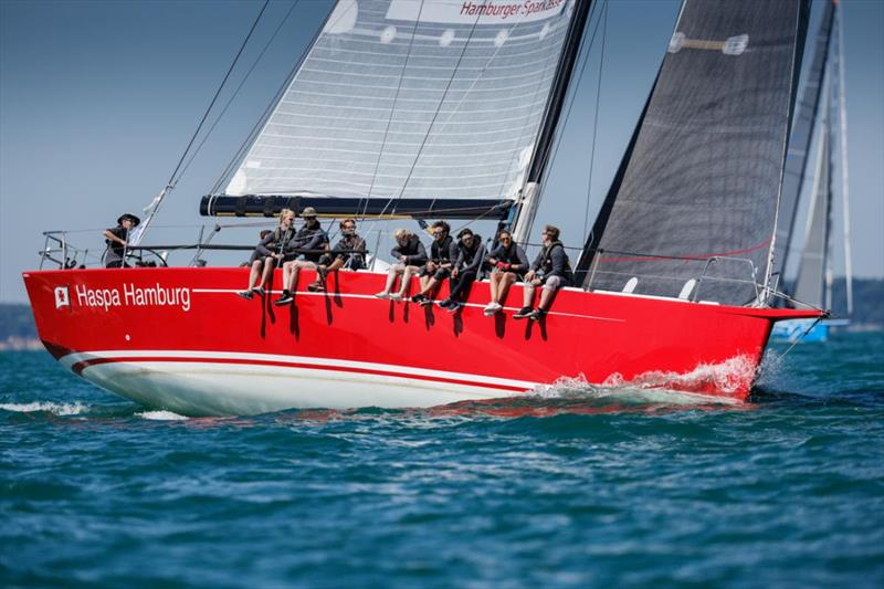 The HVS' JV52 Haspa Hamburg, skippered by Christian Heerman was clean away off the start of the Sevenstar Round Britain & Ireland Race photo copyright Rick Tomlinson / RORC taken at Royal Ocean Racing Club and featuring the IRC class