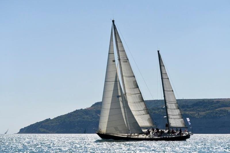 Whale sighting enjoyed by the crew on Marie Tabarly's classic ketch Pen Duick VI - 2022 Sevenstar Round Britain & Ireland Race, Day 5 photo copyright Rick Tomlinson / www.rick-tomlinson.com taken at Royal Ocean Racing Club and featuring the IRC class