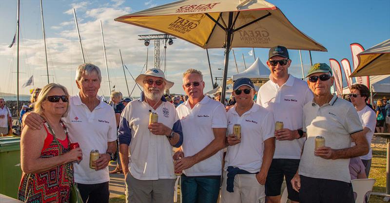 Hells Bells - Karen and Geoff Dews on left, Matt second from right, Peter at end - Airlie Beach Race Week photo copyright VAMPP Photography taken at Whitsunday Sailing Club and featuring the IRC class