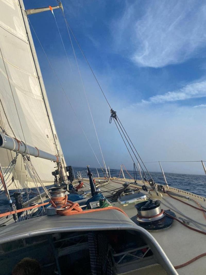 Life on board Marie Tabarly's 73ft Pen Duick VI - 2022 Sevenstar Round Britain & Ireland Race, Day 9 photo copyright Pen Duick VI taken at Royal Ocean Racing Club and featuring the IRC class