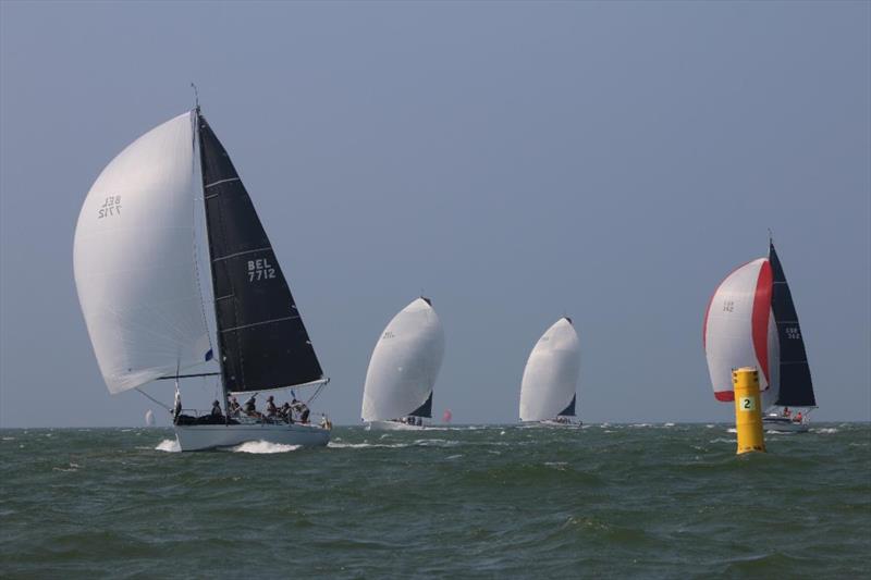A lively finish line sees Ivan Vermeirsch's HOD 35 Zarafa taking second place in IRC Three on day 1 of the IRC European Championship - photo © Ineke Peltzer