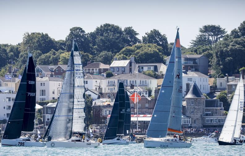 The start of IRC Two and IRC Three from the RYS, Cowes - Sevenstar Round Britain & Ireland Race photo copyright Paul Wyeth / pwpictures.com taken at Royal Ocean Racing Club and featuring the IRC class