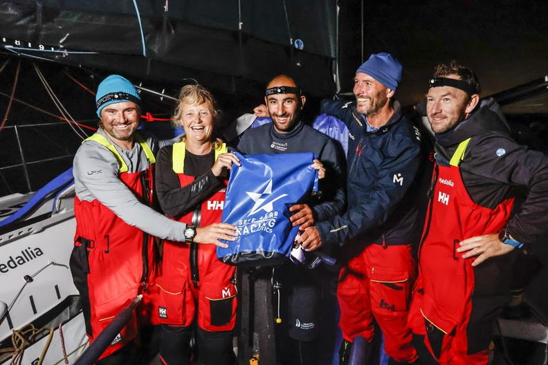 Pip Hare's IMOCA Medallia: Team: Nick Bubb, Pip Hare, Ben Schwartz, Paul Larsen, Kevin George - Sevenstar Round Britain & Ireland Race photo copyright James Tomlinson / RORC taken at Royal Ocean Racing Club and featuring the IRC class