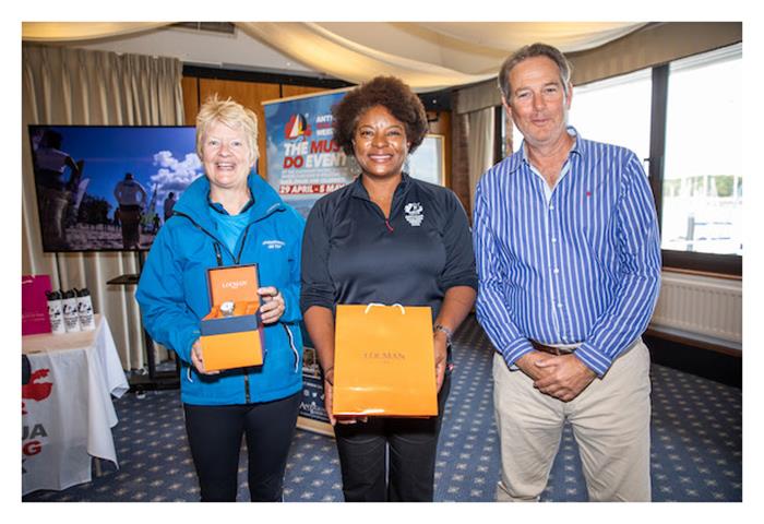 Louise Makin, Rana Lewis & Rear Commodore Paul Ward - Antigua Sailing Week - photo © Richard Langdon