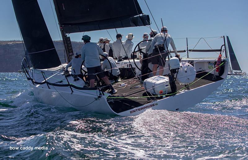 Enterprise leaves the Harbour photo copyright Bow Caddy Media taken at Cruising Yacht Club of Australia and featuring the IRC class