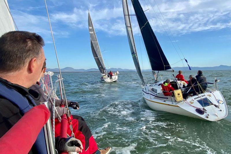 A close start line - Pwllheli Winter Series week 1 photo copyright Sioned Owen taken at Pwllheli Sailing Club and featuring the IRC class