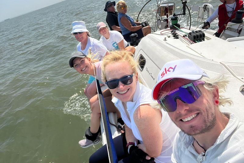 Crew of 'Foxy' enjoy the Round the Goodwins Race photo copyright Mike Brand taken at Royal Temple Yacht Club and featuring the IRC class