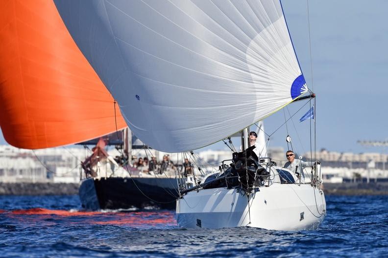 Peter & Duncan Bacon racing Sun Fast 3300 Sea Bear (GBR) - 2023 RORC Transatlantic Race photo copyright James Tomlinson taken at Royal Ocean Racing Club and featuring the IRC class