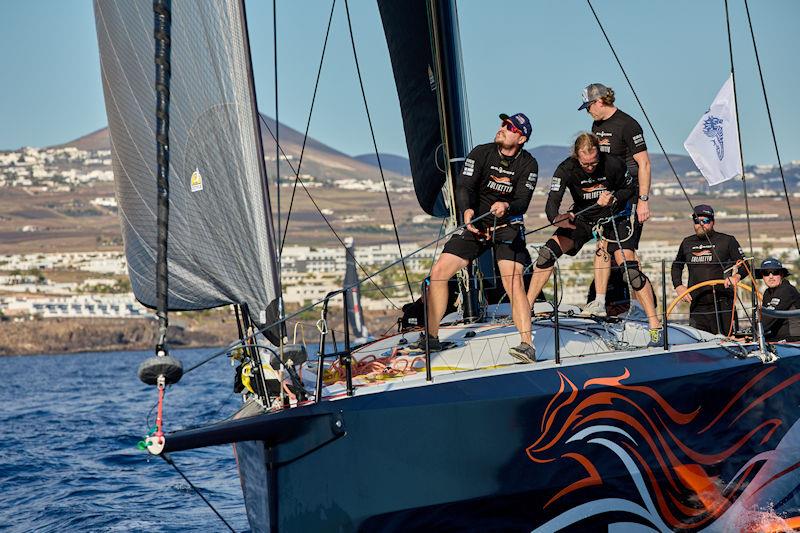 The team on Arto Linnervuo's Infiniti 52 Tulikettu (FIN) reported that the wind speed is up on the second day of the race and that they are enjoying surfing conditions in the 2023 RORC Transatlantic Race photo copyright James Mitchell taken at Royal Ocean Racing Club and featuring the IRC class