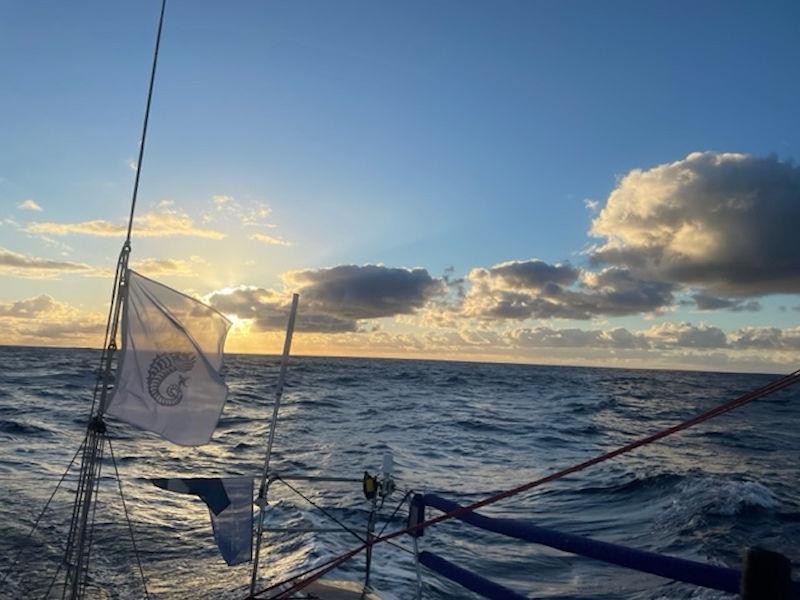 From on board Purple Mist - Kate Cope & Claire Dresser - Sun Fast 3200 Purple Mist (GBR) during the 2023 RORC Transatlantic Race photo copyright Kate Cope & Claire Dresser taken at Royal Ocean Racing Club and featuring the IRC class