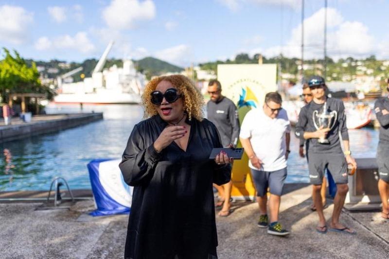 Petra Roach, CEO of Grenada Tourism Authority welcomed the crews and presented gifts  - photo © Arthur Daniel / RORC