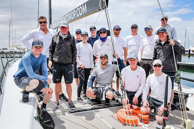 The Zen crew after taking line honours (Gordon Ketelbey third from left) - Festival of Sails - photo © Salty Dingo