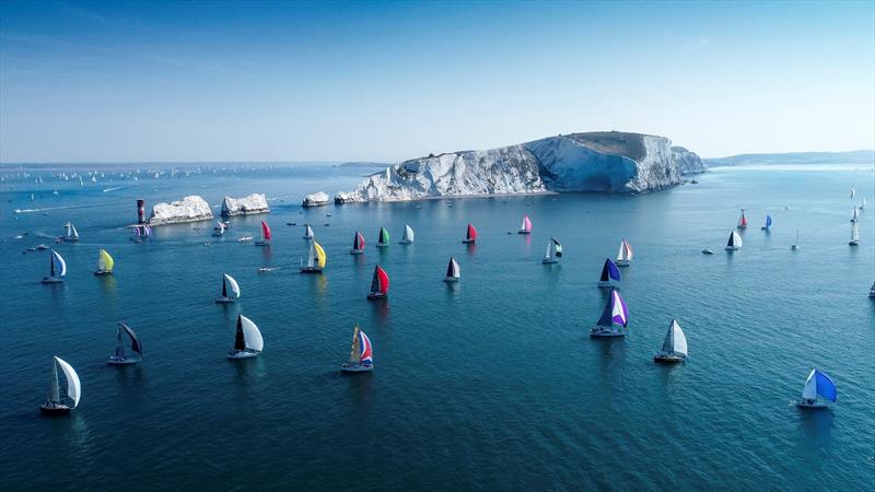 The fleet at The Needles photo copyright Paul Wyeth / pwpictures.com taken at Island Sailing Club, Cowes and featuring the IRC class