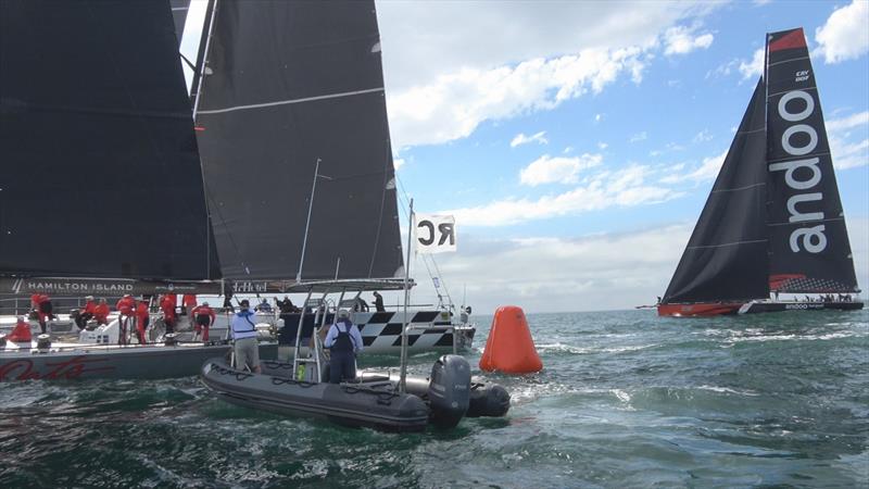 The trio of 100 footers at the start - Brisbane to Hamilton Island Yacht Race - photo © Mike Middleton, RQYS