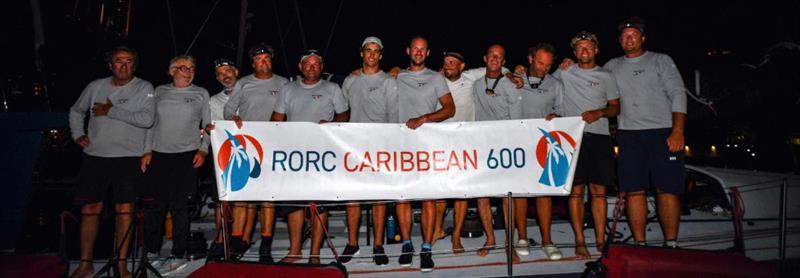 The team on Eric de Turckheim's Teasing Machine after finishing the RORC Caribbean 600 - photo © James Tomlinson / RORC
