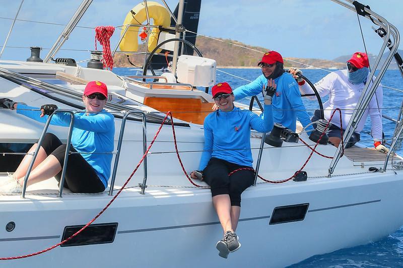 All smiles on board the Bareboats during the Mount Gay Race Day - photo © www.ingridabery.com