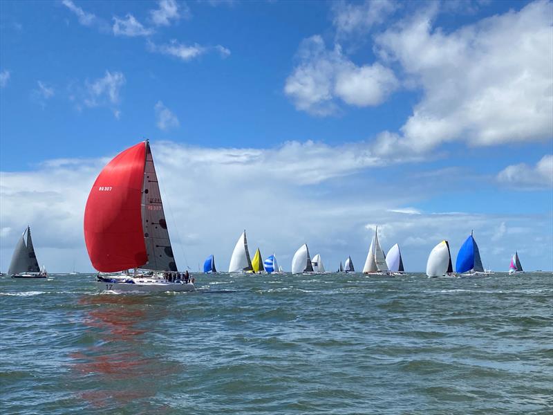 2022 Brisbane to Gladstone Yacht Race start photo copyright Queensland Cruising Yacht Club taken at Queensland Cruising Yacht Club and featuring the IRC class