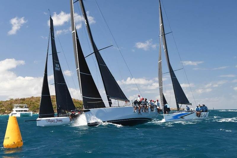 (l-r) Flying Jenny, Final Final and Blitz at the start of CSA Spinnaker Racing 1's Round the Rocks Race photo copyright Dean Barnes taken at St. Thomas Yacht Club and featuring the IRC class
