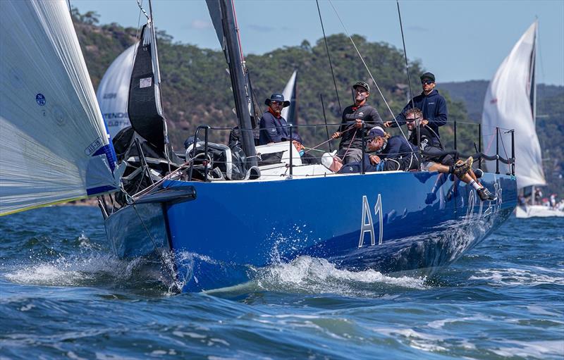 Celestial is well positioned on the race track - Pittwater to Coffs Harbour Yacht Race photo copyright Bow Caddy Media taken at Royal Prince Alfred Yacht Club and featuring the IRC class