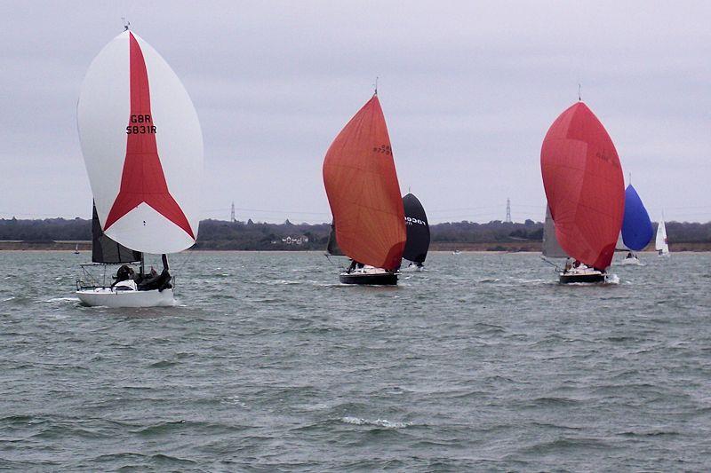 Approaching the finish - Warsash Spring Series day 4 photo copyright Peter Knight taken at Warsash Sailing Club and featuring the IRC class