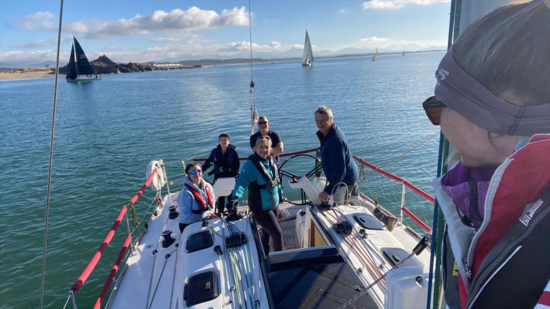 Preparing for the start at Gimblet rock in the ISORA 2023 Welsh Coastal Race in Pwllheli  photo copyright Sioned Owen on Finally taken at Pwllheli Sailing Club and featuring the IRC class